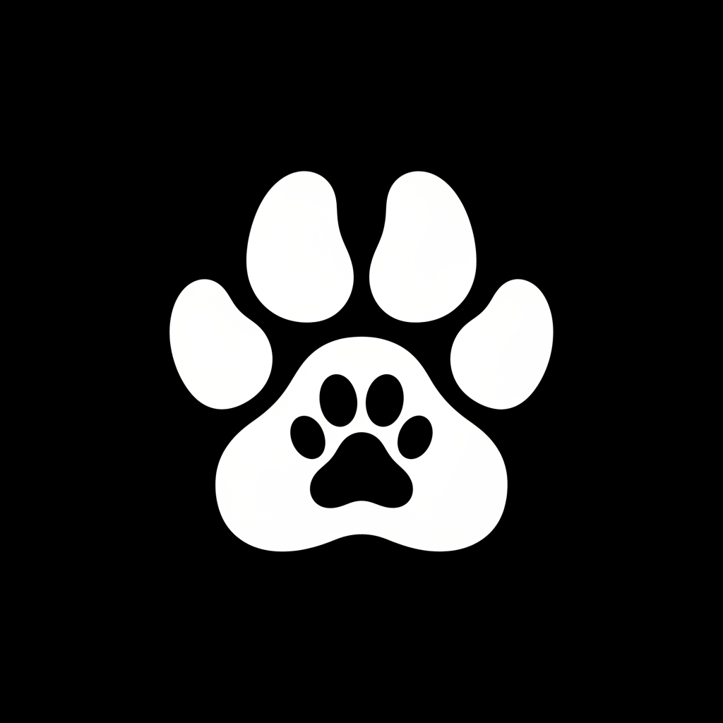 Pata branca fundo preto - Pets