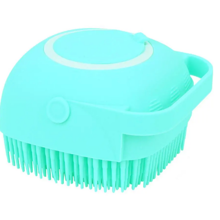 Silicone Dog Bath Brush – 4-in-1 Grooming, Massage & Shower Gel Dispenser