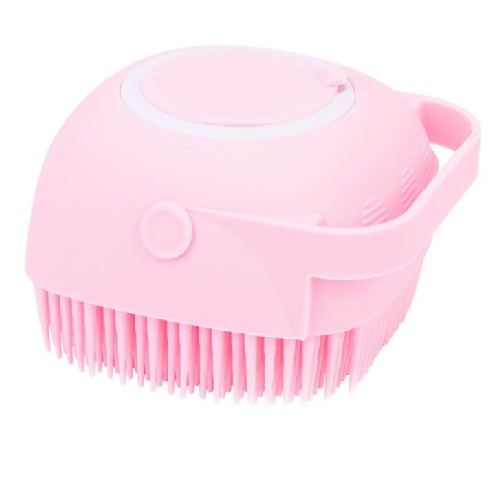 Silicone Dog Bath Brush – 4-in-1 Grooming, Massage & Shower Gel Dispenser