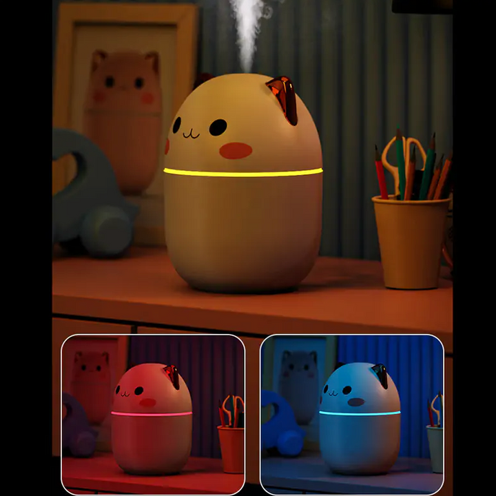 Cat Humidifier 250ml – Ultrasonic Aromatherapy Diffuser with Night Light, USB
