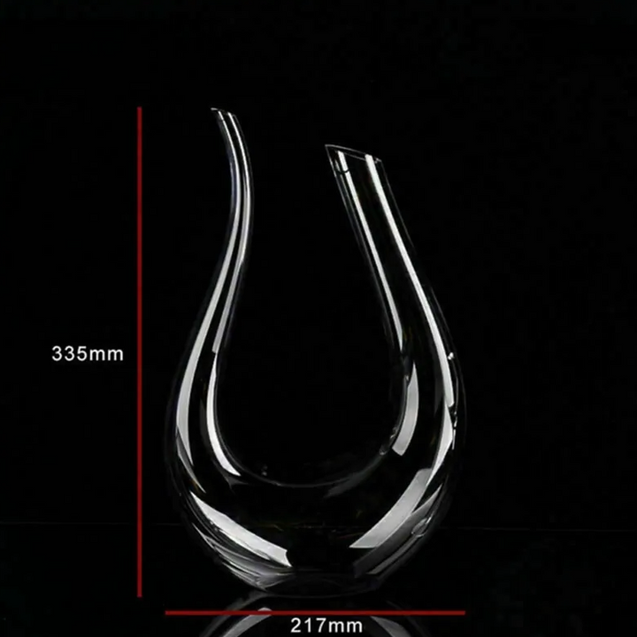 U-Shaped Crystal Wine Decanter 1500ml – Lead-Free, Aerating, Red & White Wine