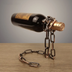 Iron Chain Wine Bottle Holder – Suspended Display Stand, Home Bar Decor, 3 Finishes