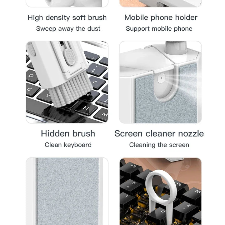 8 in 1 Cleaning Kit Computer Keyboard Cleaner Brush Earphones Cleaning Pen For Headset iPad Phones Cleaning Tools Keycap Puller